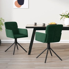 Sillas de comedor giratorias 2 unidades terciopelo verde oscuro de , Sillas de comedor - Ref: Foro24-344792, Precio: 143,99 €...