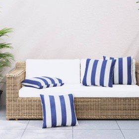 Decorative cushions 4 pcs blue and white fabric 40x40 cm by , Cushions - Ref: Foro24-360374, Price: 32,99 €, Discount: %