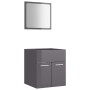 Set muebles de baño 2 piezas madera contrachapada gris brillo de , Muebles de baño - Ref: Foro24-804781, Precio: 47,64 €, Des...