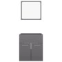 Set muebles de baño 2 piezas madera contrachapada gris brillo de , Muebles de baño - Ref: Foro24-804781, Precio: 47,99 €, Des...