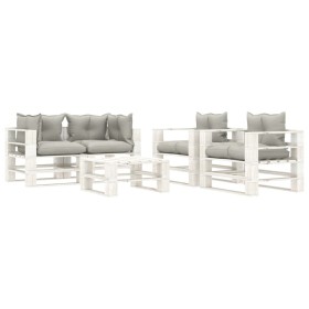 Garden pallet furniture set 5 pieces wood with taupe cushions by , Garden sets - Ref: Foro24-3052416, Price: 532,99 €, Discou...