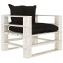 Garden pallet furniture set 7 wooden pieces with black cushions by , Garden sets - Ref: Foro24-3052371, Price: 650,98 €, Disc...