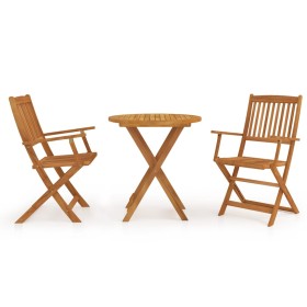 Folding garden dining table 3 pieces solid acacia wood by , Garden sets - Ref: Foro24-3058255, Price: 158,62 €, Discount: %