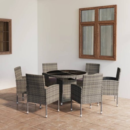 Set comedor jardín 7 pzas ratán sintético gris antracita y gris de , Conjuntos de jardín - Ref: Foro24-3059433, Precio: 564,0...