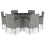 Set comedor jardín 7 pzas ratán sintético gris antracita y gris de , Conjuntos de jardín - Ref: Foro24-3059433, Precio: 564,0...