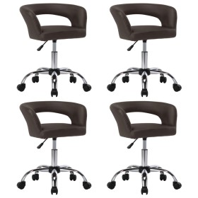 Dining chairs 4 units brown synthetic leather by , dining chairs - Ref: Foro24-3059878, Price: 201,99 €, Discount: %