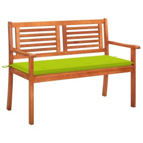 2 seater garden bench solid eucalyptus wood and cushion 120 cm by , garden benches - Ref: Foro24-3060980, Price: 183,71 €, Di...