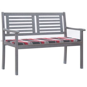 Banco de jardín 2 plazas madera eucalipto gris y cojín 120 cm de , Bancos de jardín - Ref: Foro24-3061036, Precio: 183,99 €, ...