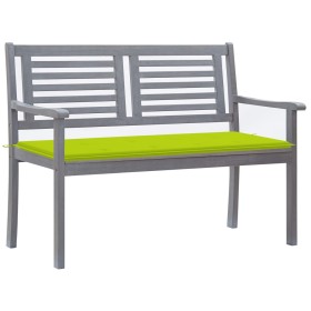 Banco de jardín 2 plazas madera eucalipto gris y cojín 120 cm de , Bancos de jardín - Ref: Foro24-3061034, Precio: 186,99 €, ...