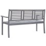 Banco de jardín 3 plazas madera eucalipto gris y cojín 150 cm de , Bancos de jardín - Ref: Foro24-3061062, Precio: 198,99 €, ...