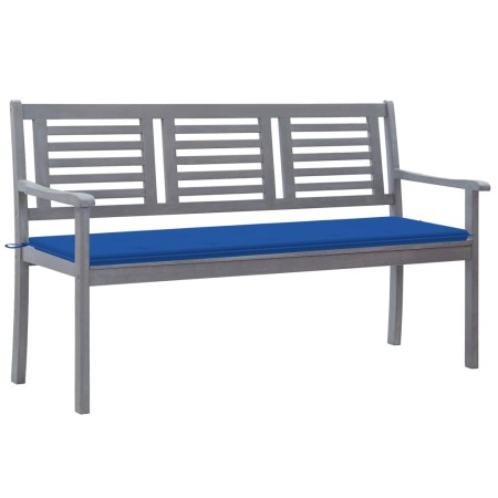 3-seater garden bench in gray eucalyptus wood and 150 cm cushion by , garden benches - Ref: Foro24-3061060, Price: 212,28 €, ...