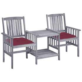 Garden chairs with table and solid acacia wood cushions by , Garden sets - Ref: Foro24-3061326, Price: 158,30 €, Discount: %