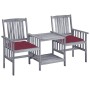 Garden chairs with table and solid acacia wood cushions by , Garden sets - Ref: Foro24-3061326, Price: 158,10 €, Discount: %