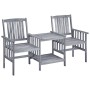 Garden chairs with table and solid acacia wood cushions by , Garden sets - Ref: Foro24-3061326, Price: 158,10 €, Discount: %