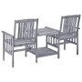 Garden chairs with table and solid acacia wood cushions by , Garden sets - Ref: Foro24-3061326, Price: 158,10 €, Discount: %