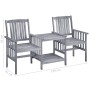 Garden chairs with table and solid acacia wood cushions by , Garden sets - Ref: Foro24-3061326, Price: 158,10 €, Discount: %