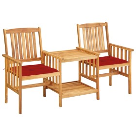 Garden chairs and table with solid acacia wood cushions by , Garden sets - Ref: Foro24-3061296, Price: 142,99 €, Discount: %