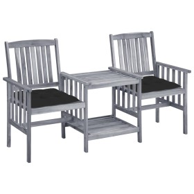 Garden chairs with table and solid acacia wood cushions by , Garden sets - Ref: Foro24-3061324, Price: 158,30 €, Discount: %