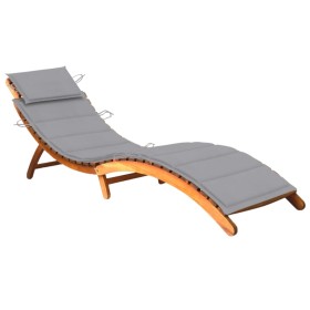 Garden lounger with solid acacia wood cushion by , Loungers - Ref: Foro24-3061573, Price: 171,48 €, Discount: %