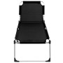 Extra high senior folding aluminum black lounger by vidaXL, Loungers - Ref: Foro24-47913, Price: 134,73 €, Discount: %