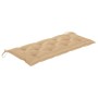 Banco Batavia de teca maciza con cojín beige 120 cm de , Bancos de jardín - Ref: Foro24-3062172, Precio: 206,11 €, Descuento: %