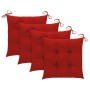 Garden chairs with cushions 4 pcs solid teak wood red by , Garden chairs - Ref: Foro24-3062310, Price: 332,99 €, Discount: %