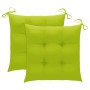 Garden chairs 2 pcs teak wood and bright green cushions by , Garden chairs - Ref: Foro24-3062288, Price: 178,73 €, Discount: %