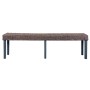 Banco de ratán kubu y madera maciza de mango gris 160 cm de vidaXL, Bancos de comedor y cocina - Ref: Foro24-285793, Precio: ...