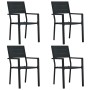 Garden chairs 4 units HDPE wood-like black appearance by vidaXL, Garden chairs - Ref: Foro24-47886, Price: 176,36 €, Discount: %