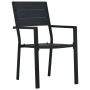 Garden chairs 4 units HDPE wood-like black appearance by vidaXL, Garden chairs - Ref: Foro24-47886, Price: 176,36 €, Discount: %