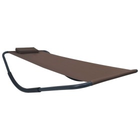 Brown steel sun lounger 200x90 cm by vidaXL, Outdoor beds - Ref: Foro24-48084, Price: 75,99 €, Discount: %