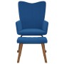 Silla mecedora con reposapiés terciopelo azul de , Mecedoras - Ref: Foro24-327764, Precio: 143,22 €, Descuento: %