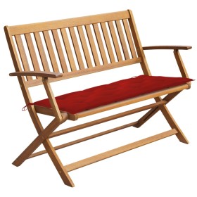 Garden bench with cushion solid acacia wood 120 cm by , garden benches - Ref: Foro24-3064260, Price: 141,99 €, Discount: %