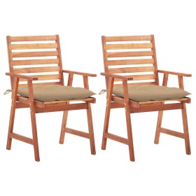 Garden dining chairs 2 pcs solid acacia wood and cushions by , Garden chairs - Ref: Foro24-3064338, Price: 131,36 €, Discount: %