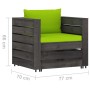 Muebles de jardín 7 piezas con cojines madera impregnada gris de vidaXL, Conjuntos de jardín - Ref: Foro24-3068491, Precio: 7...