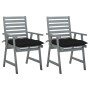 Garden dining chairs 2 pcs solid acacia wood with cushions by , Garden chairs - Ref: Foro24-3064423, Price: 181,00 €, Discoun...