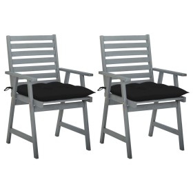 Garden dining chairs 2 pcs solid acacia wood with cushions by , Garden chairs - Ref: Foro24-3064423, Price: 181,00 €, Discoun...