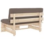 Central sofa made of pallets for impregnated pine wood garden by , Modular outdoor sofas - Ref: Foro24-3066537, Price: 106,82...