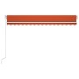 Toldo retráctil manual con LED naranja y marrón 400x350 cm de , Toldos - Ref: Foro24-3068985, Precio: 387,72 €, Descuento: %