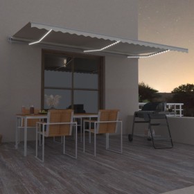 Toldo automático con LED sensor de viento crema 600x300 cm de , Toldos - Ref: Foro24-3068972, Precio: 796,59 €, Descuento: %