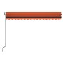 Automatic awning LED wind sensor orange brown 400x350 cm by , Awnings - Ref: Foro24-3069195, Price: 694,47 €, Discount: %