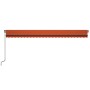 Toldo retráctil manual con luz LED naranja y marrón 600x350 cm de , Toldos - Ref: Foro24-3069245, Precio: 630,26 €, Descuento: %