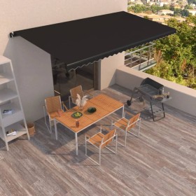 Anthracite gray manual retractable awning 600x350 cm by , Awnings - Ref: Foro24-3069239, Price: 614,29 €, Discount: %