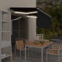 Manual retractable awning with blind and anthracite LED light 3x2.5 m by , Awnings - Ref: Foro24-3069264, Price: 300,75 €, Di...