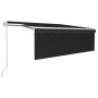 Automatic awning with LED blinds and wind sensor anthracite 4x3 m by , Awnings - Ref: Foro24-3069314, Price: 650,01 €, Discou...