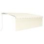 Toldo retráctil manual con persiana y LED crema 4x3 m de , Toldos - Ref: Foro24-3069302, Precio: 387,68 €, Descuento: %