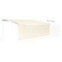 Manual retractable awning with blind and cream LED 4x3 m by , Awnings - Ref: Foro24-3069302, Price: 387,68 €, Discount: %