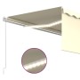 Manual retractable awning with blind and cream LED 4x3 m by , Awnings - Ref: Foro24-3069302, Price: 387,68 €, Discount: %