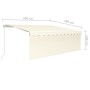 Toldo retráctil manual con persiana y LED crema 4x3 m de , Toldos - Ref: Foro24-3069302, Precio: 387,99 €, Descuento: %