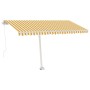 Manual retractable awning with yellow and white LED 400x300 cm by , Awnings - Ref: Foro24-3069543, Price: 491,85 €, Discount: %